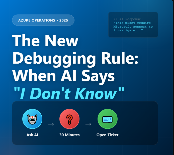 The New Azure Debugging Rule: When AI Says 'I Don't Know'