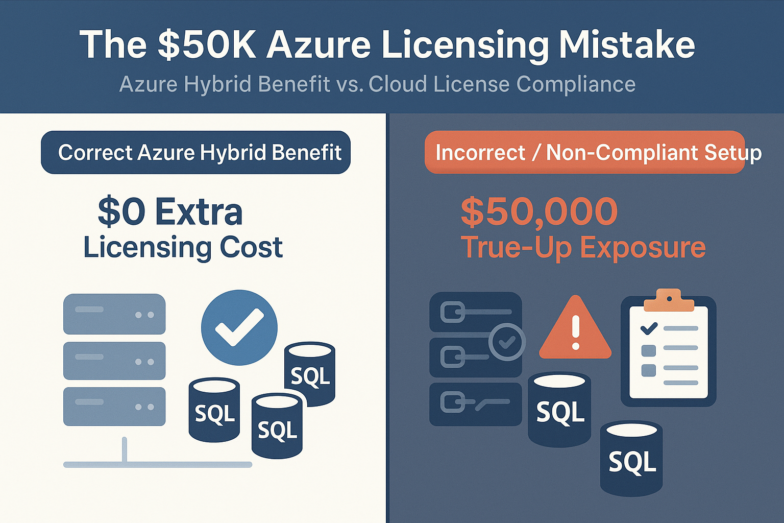 Azure Hybrid Benefit vs. Cloud License: The $50K Licensing Mistake Every Azure Admin Must Avoid