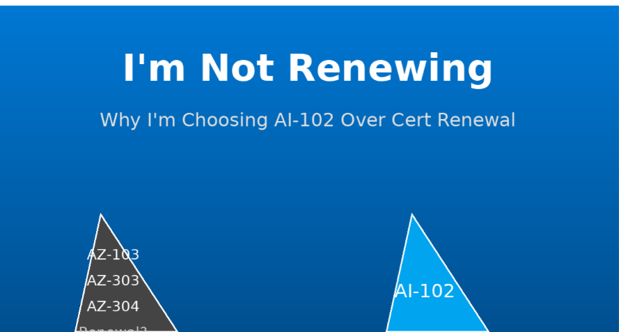 I'm Not Renewing My Azure Certifications. Here's Why I'm Getting AI-102 Instead.
